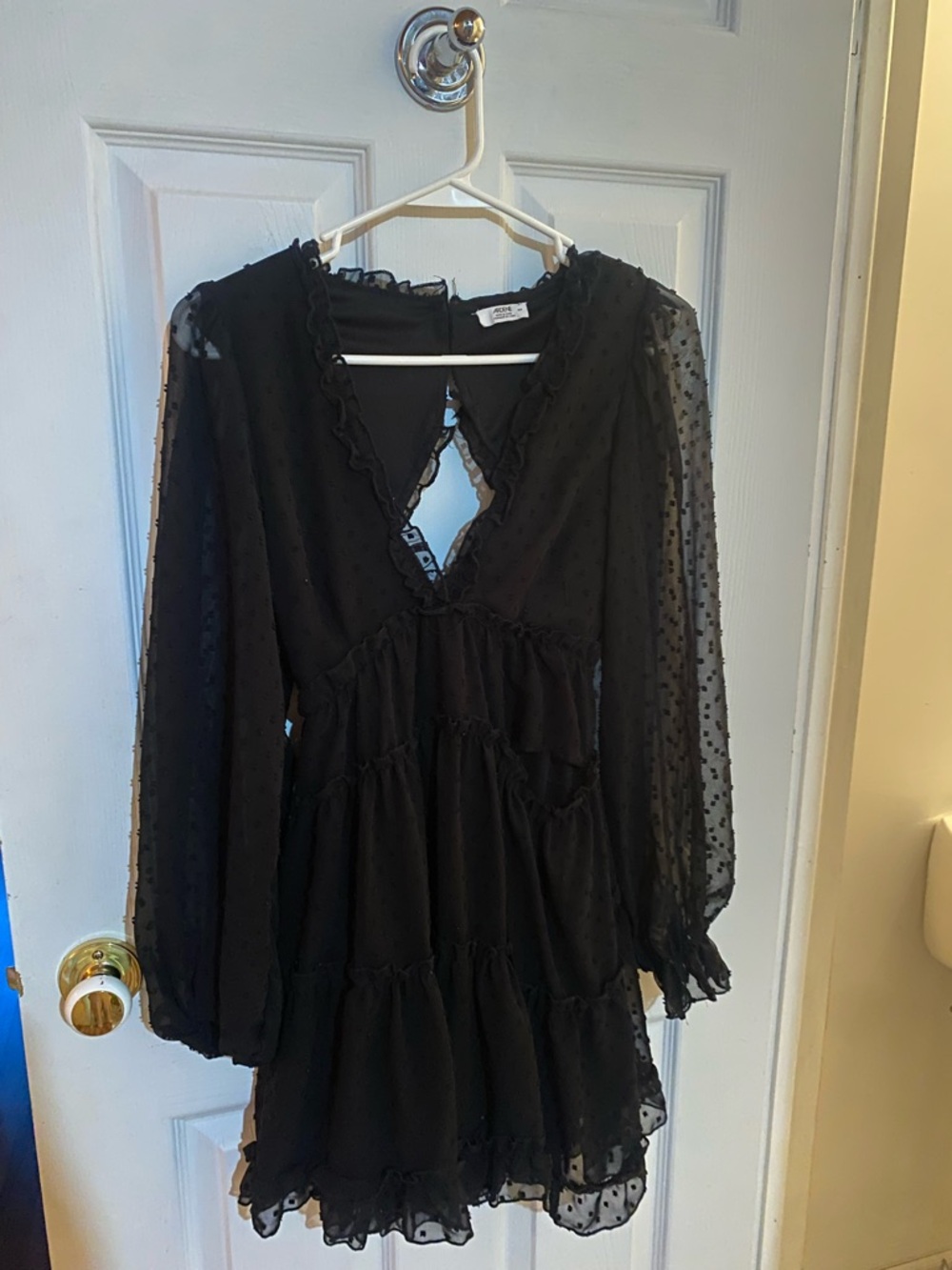 Ardene Black Backless Tiered Mini Dress